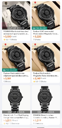 Sabr Magnetic Ball Unique Watch for Men – Black Classic